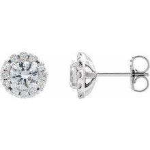 Load image into Gallery viewer, 3/4 CTW Diamond Halo-Style Earrings
