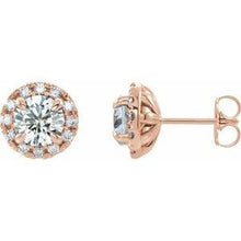 Load image into Gallery viewer, 3/4 CTW Diamond Halo-Style Earrings