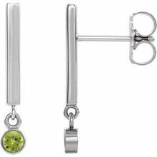 Load image into Gallery viewer, Chatham® Lab-Created Alexandrite Bar Earrings