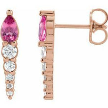 Load image into Gallery viewer, Chatham® Created Alexandrite & 1/4 CTW Diamond Earrings