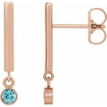 Load image into Gallery viewer, Chatham® Lab-Created Alexandrite Bar Earrings