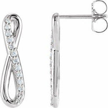 Load image into Gallery viewer, 1/8 CTW Diamond Infinity-Inspired Earrings