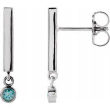 Load image into Gallery viewer, Chatham® Lab-Created Alexandrite Bar Earrings