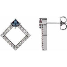 Load image into Gallery viewer, Chatham® Lab-Created Alexandrite & 1/3 CTW Diamond Earrings