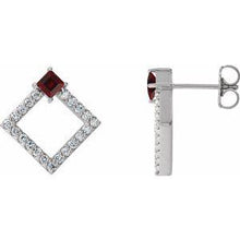 Load image into Gallery viewer, Chatham® Lab-Created Alexandrite & 1/3 CTW Diamond Earrings
