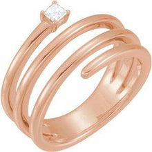 Load image into Gallery viewer, 1/10 CTW Diamond Freeform Ring