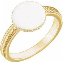 Load image into Gallery viewer, .07 CTW Diamond 10 mm Round Signet Ring