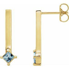 Load image into Gallery viewer, London Blue Topaz Bar Drop Earrings