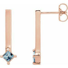 Load image into Gallery viewer, London Blue Topaz Bar Drop Earrings