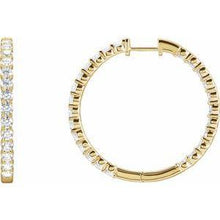 Load image into Gallery viewer, 1 CTW Lab-Grown Diamond Inside-Outside Hinged 19.3 mm Hoop Earrings