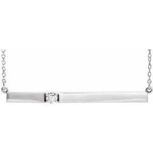 Load image into Gallery viewer, 1/10 CTW Diamond Bar 17.5" Necklace