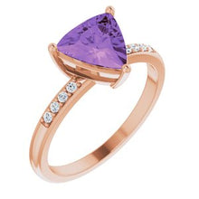 Load image into Gallery viewer, Amethyst & .08 CTW Diamond Ring