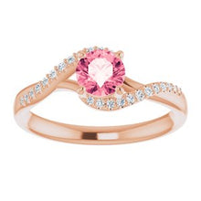 Load image into Gallery viewer, Passion Pink Topaz & 1/10 CTW Diamond Ring