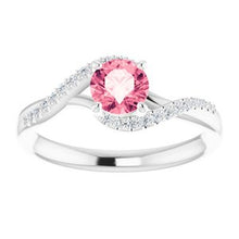 Load image into Gallery viewer, Passion Pink Topaz & 1/10 CTW Diamond Ring