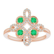 Load image into Gallery viewer, Ruby & 1/6 CTW Diamond Clover Ring