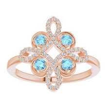 Load image into Gallery viewer, Ruby & 1/6 CTW Diamond Clover Ring