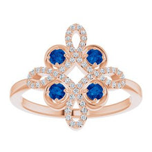 Load image into Gallery viewer, Ruby & 1/6 CTW Diamond Clover Ring