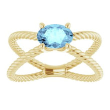 Load image into Gallery viewer, Aquamarine Rope Ring