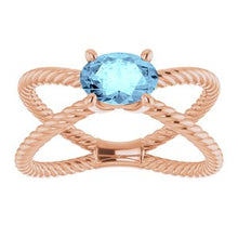 Load image into Gallery viewer, Aquamarine Rope Ring