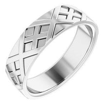 Load image into Gallery viewer, 6.4 mm X-Pattern Design Band
