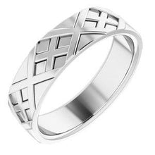 Load image into Gallery viewer, 6.4 mm X-Pattern Design Band