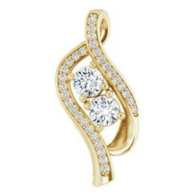 Load image into Gallery viewer, 5/8 CTW Diamond Two Stone Pendant