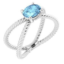 Load image into Gallery viewer, Aquamarine Rope Ring