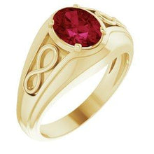 Load image into Gallery viewer, Chatham® Created Ruby Infinity-Inspired Men's Ring