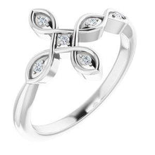 Load image into Gallery viewer, .05 CTW Diamond Sideways Cross Ring