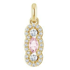Morganite & 1/4 CTW Diamond Pendant