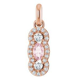 Morganite & 1/4 CTW Diamond Pendant