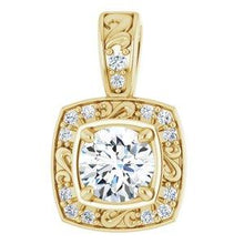 Load image into Gallery viewer, 4 mm Round 1/3 CTW Diamond Pendant