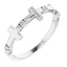 Load image into Gallery viewer, .05 CTW Diamond Cross Ring