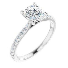Load image into Gallery viewer, 6.5 mm Round Forever One™ Moissanite & 3/8 CTW Diamond Engagement Ring