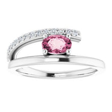 Load image into Gallery viewer, Chatham® Lab-Created Ruby & 1/8 CTW Diamond Ring