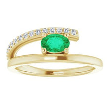 Load image into Gallery viewer, Chatham® Lab-Created Ruby & 1/8 CTW Diamond Ring