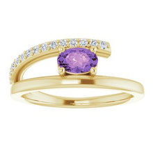 Load image into Gallery viewer, Chatham® Lab-Created Ruby & 1/8 CTW Diamond Ring