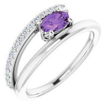Load image into Gallery viewer, Chatham® Lab-Created Ruby & 1/8 CTW Diamond Ring