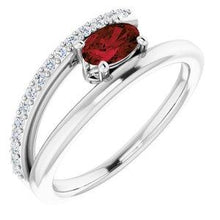 Load image into Gallery viewer, Chatham® Lab-Created Ruby & 1/8 CTW Diamond Ring