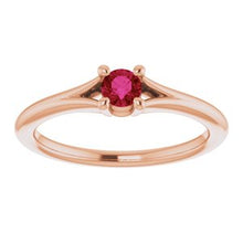 Load image into Gallery viewer, Mozambique Garnet Youth Solitaire Ring
