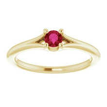 Load image into Gallery viewer, Mozambique Garnet Youth Solitaire Ring