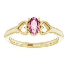 Load image into Gallery viewer, 5x3 mm Oval Garnet Youth Heart Ring
