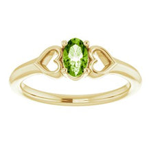 Load image into Gallery viewer, 5x3 mm Oval Garnet Youth Heart Ring
