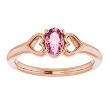 Load image into Gallery viewer, 5x3 mm Oval Garnet Youth Heart Ring