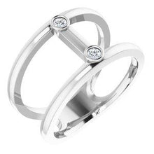 Load image into Gallery viewer, .06 CTW Diamond Two-Stone Negative Space Ring