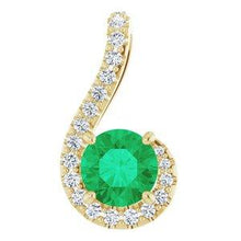 Load image into Gallery viewer, Emerald & 1/6 CTW Diamond Pendant