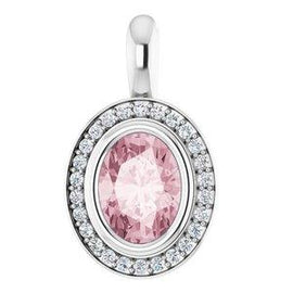 Morganite & 1/8 CTW Diamond Pendant