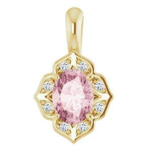 Load image into Gallery viewer, Morganite & .07 CTW Diamond Pendant