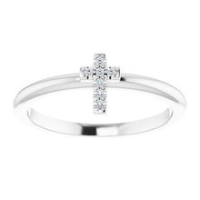 Load image into Gallery viewer, .03 CTW Diamond Stackable Cross Ring