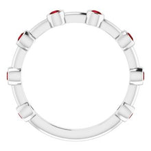 Load image into Gallery viewer, Aquamarine Bezel-Set Bar Ring